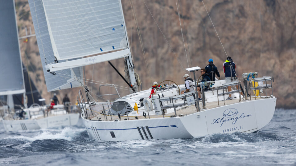 A sailboat on rough seas