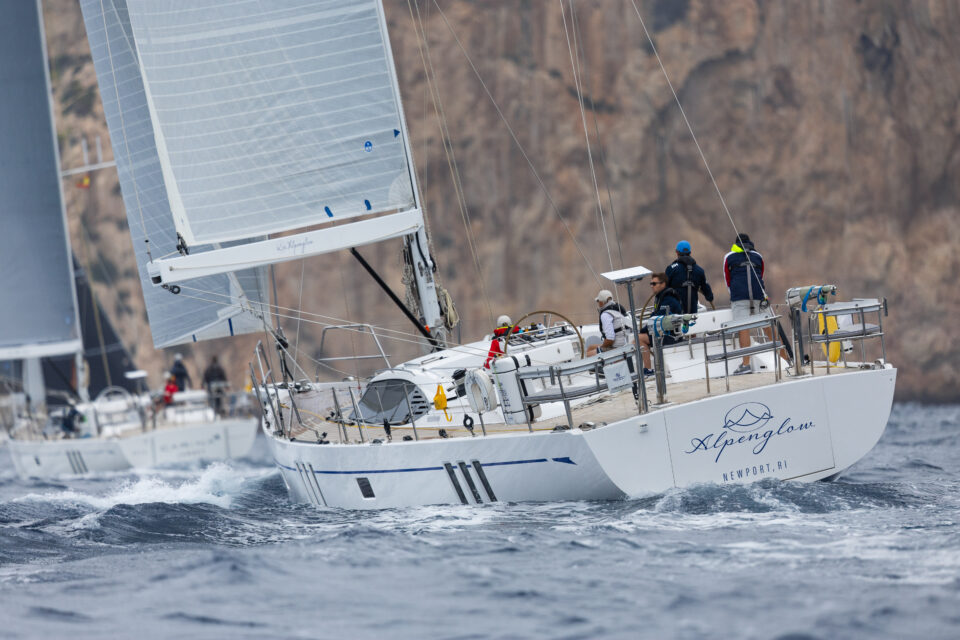 A sailboat on rough seas