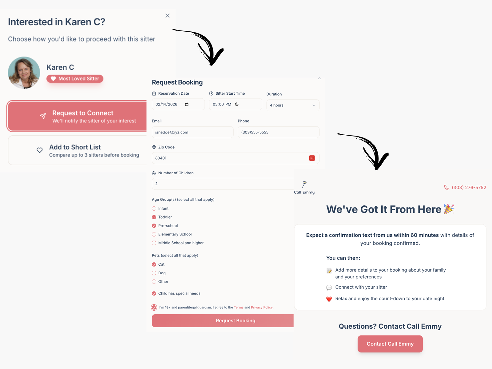 The Date Night Made Easy form from Call Emmy via OpenTable