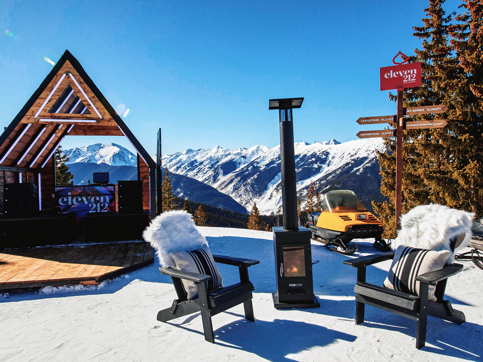 Adirondack chairs at Eleven212 at Aspen Mountain