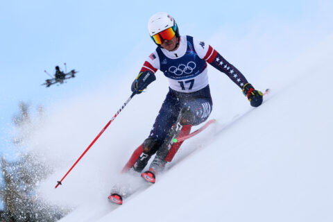 River Radamus skiing in the Milan Olympics