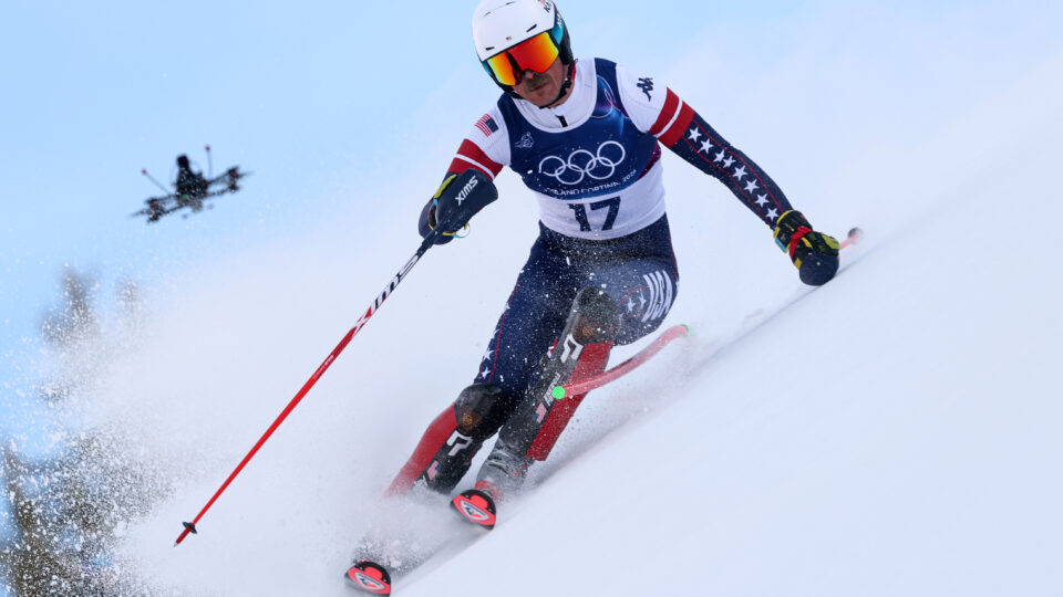 River Radamus skiing in the Milan Olympics