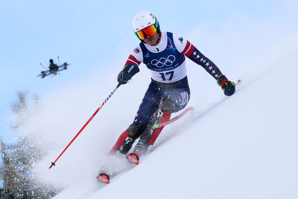 River Radamus skiing in the Milan Olympics