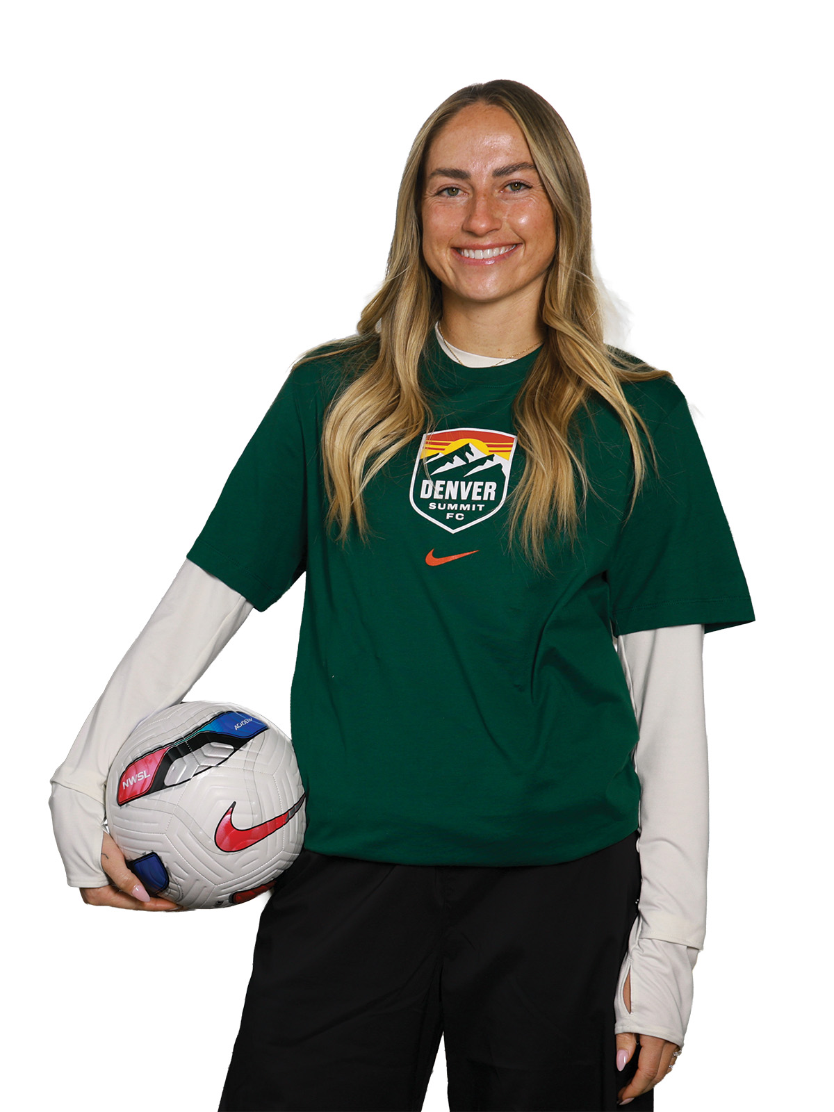 Janine Sonis holding a soccer ball