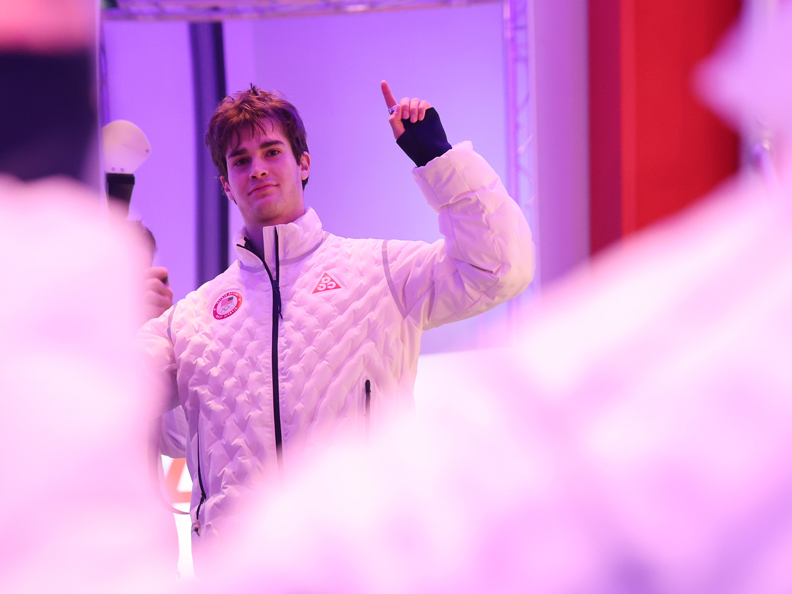 Charlie Mickel at the 2026 Olympics athlete welcome