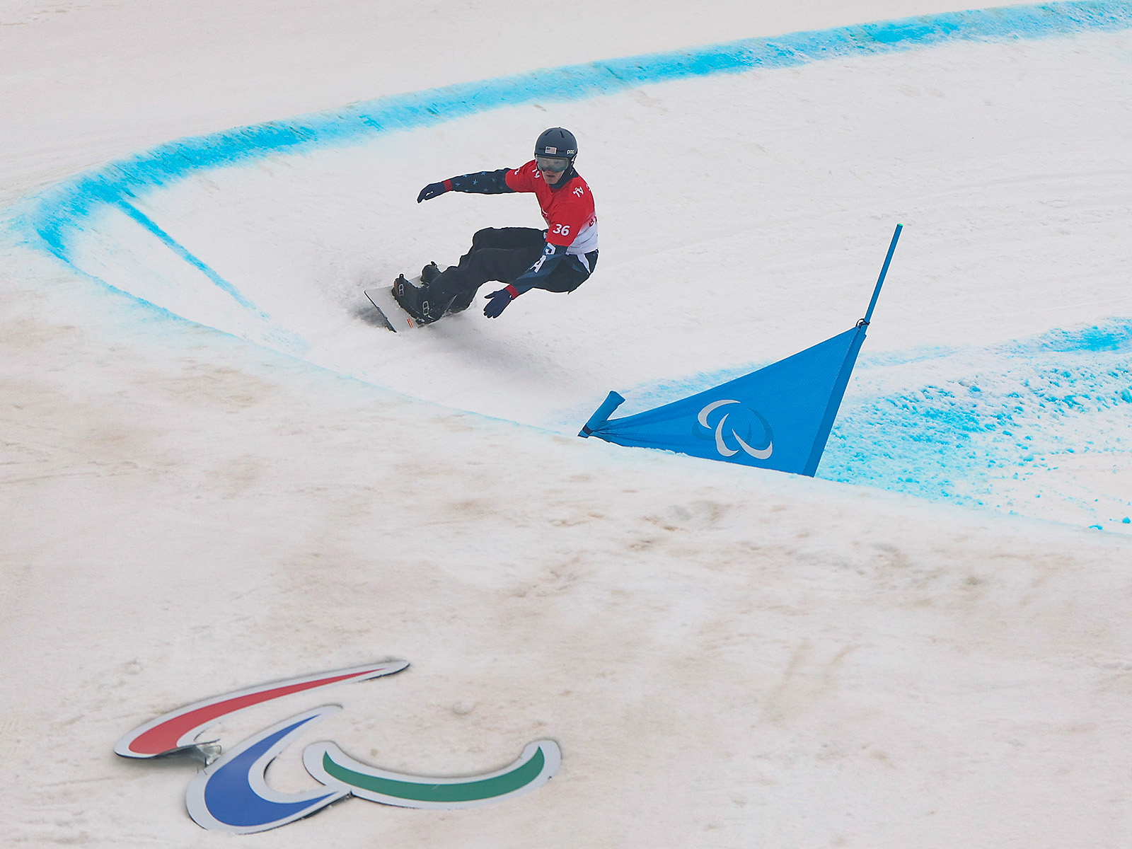 Zach Miller competes in the banked slalom