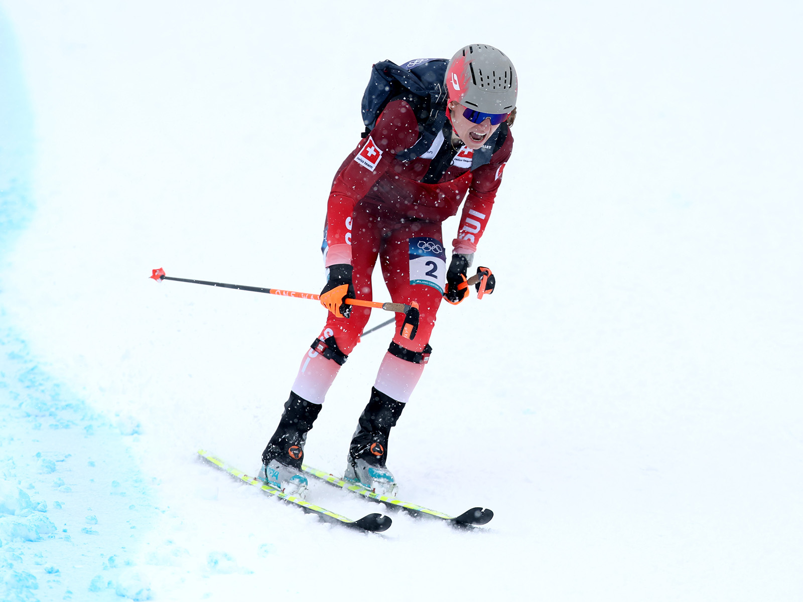 Marianne Fatton of Team Switzerland competes during the final of the Ski Mountaineering Women's Sprint