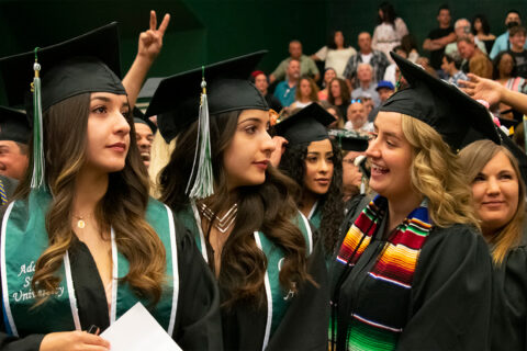 Adams State University students at graduation