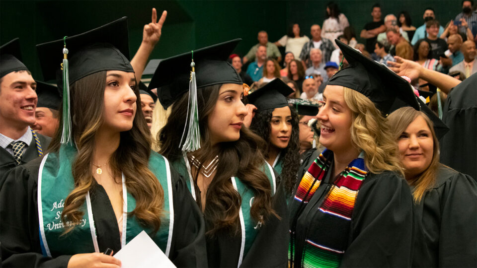 Adams State University students at graduation