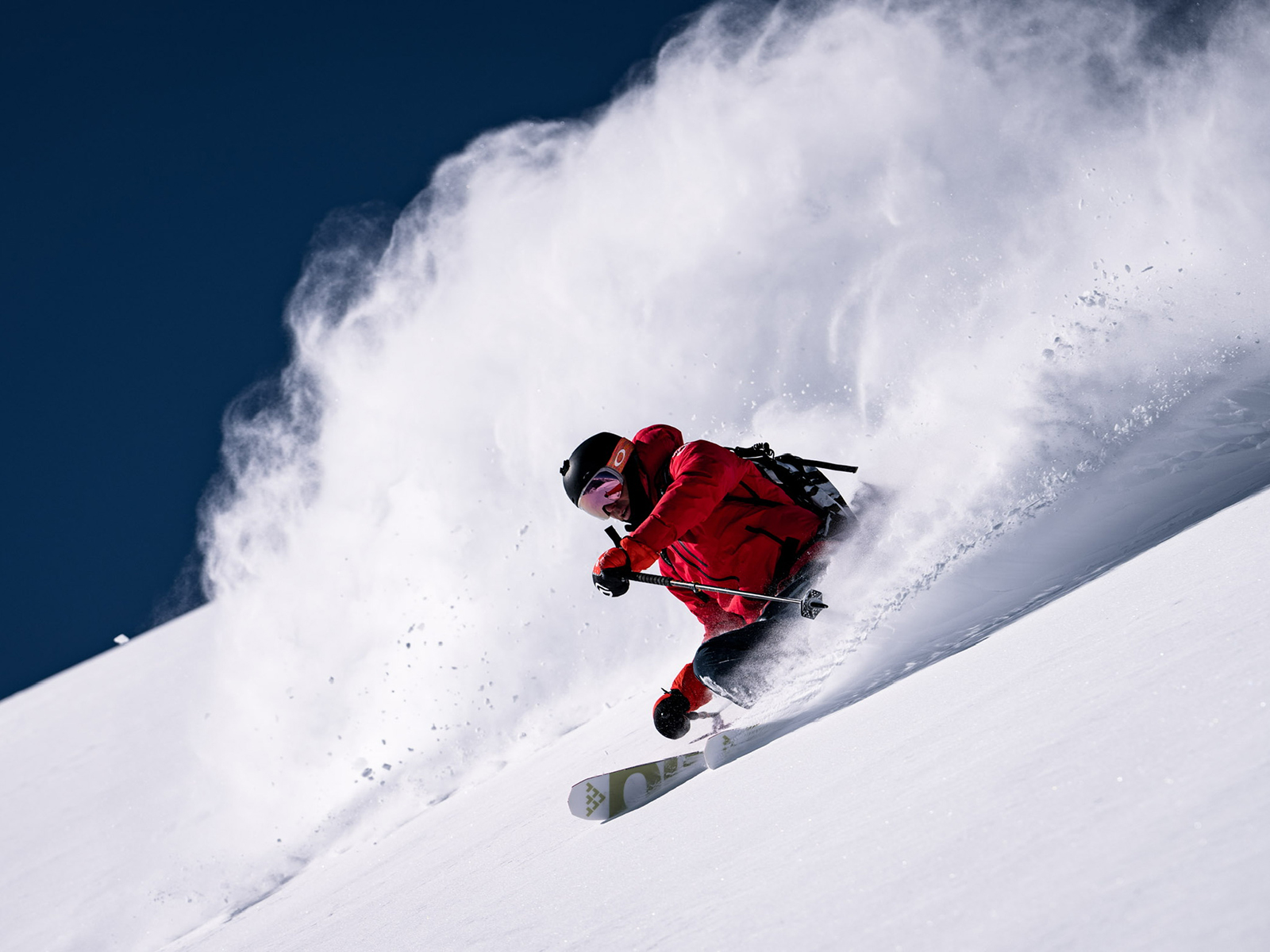 Jim Morrison skiing powder in Telluride