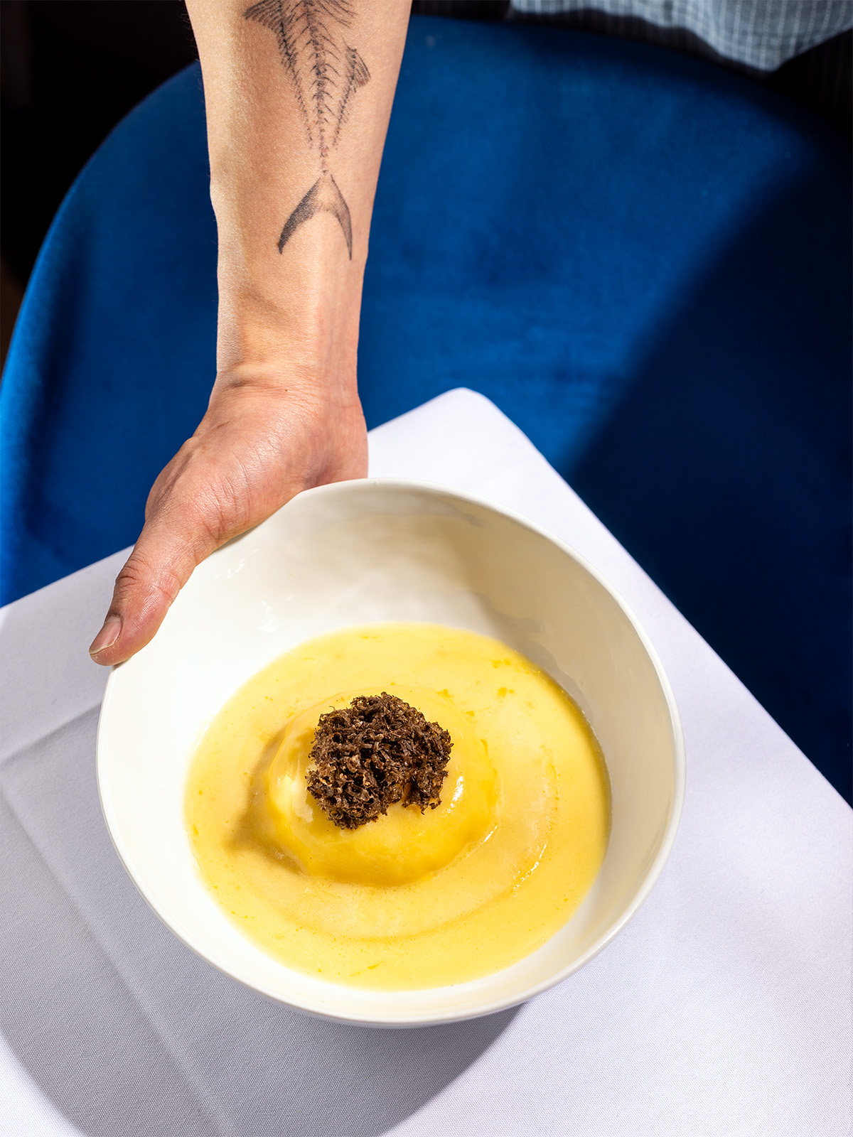 The raviolo all’uovo from Fortezza Ristorante