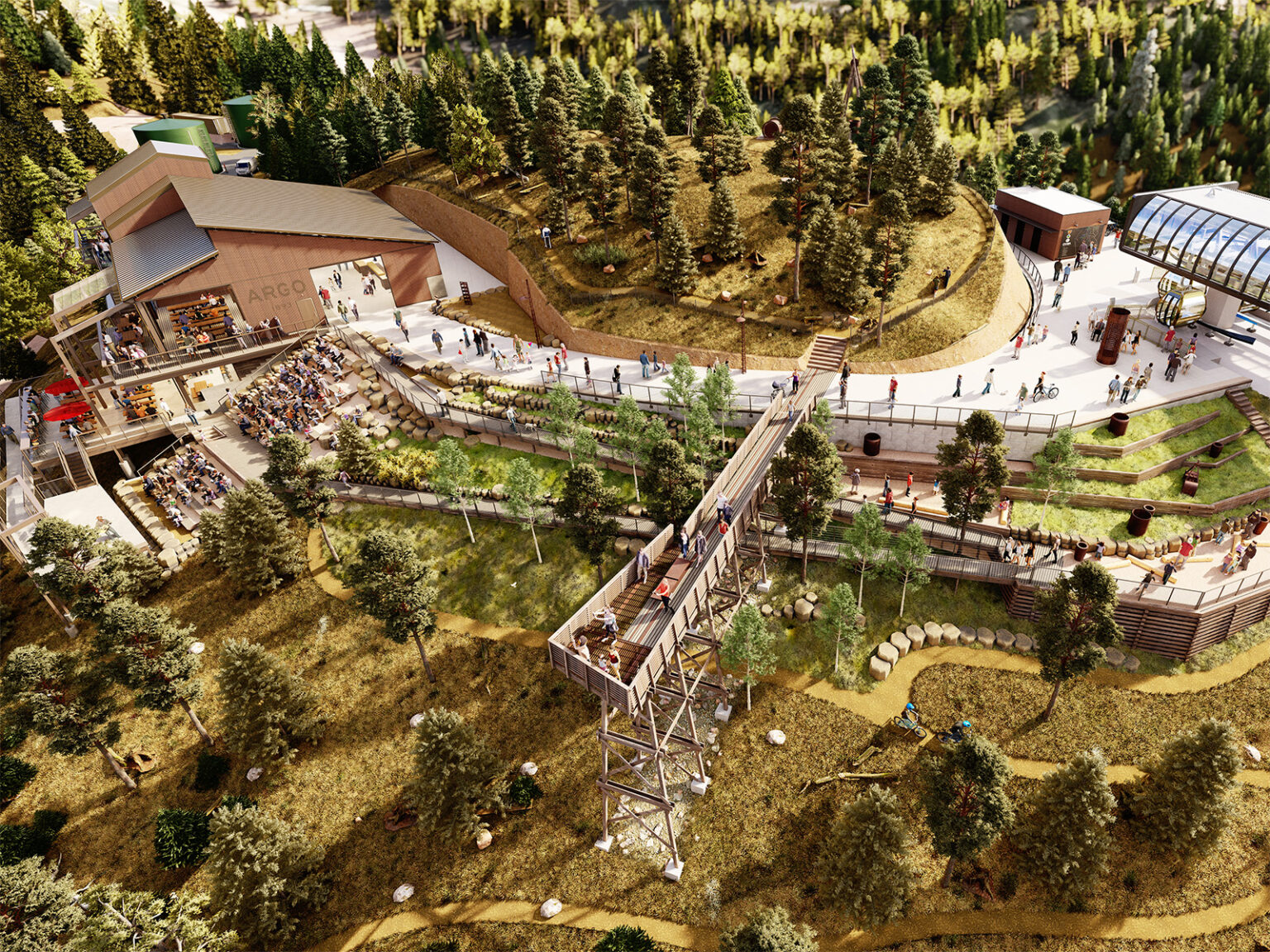 A rendering of Miners Point, the summit of the new Mighty Argo Cable Car