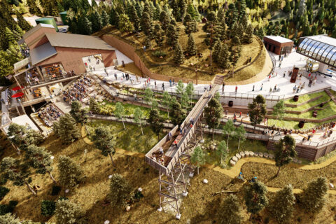 A rendering of Miners Point, the summit of the new Mighty Argo Cable Car