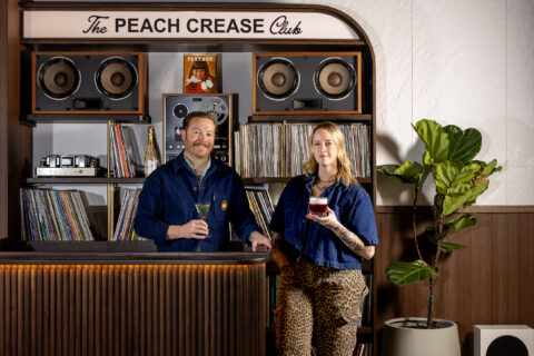 Stuart Jensen and Alex Jump inside the Peach Crease Club