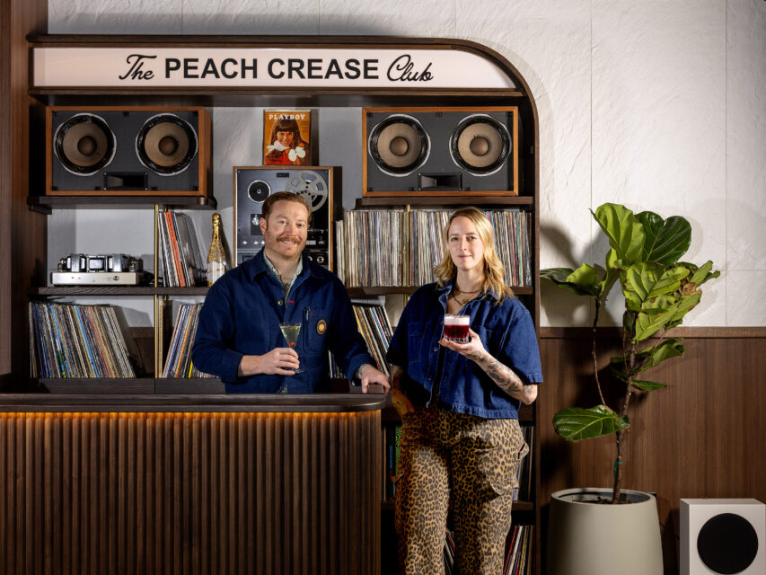 Stuart Jensen and Alex Jump inside the Peach Crease Club