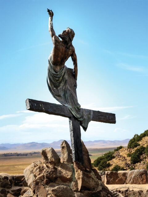 “The Resurrection,” one of the statues in Huberto Maestas’ Stations of the Cross Shrine