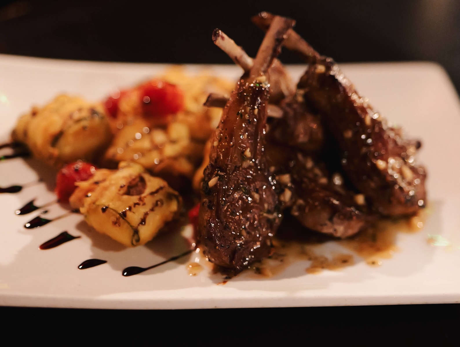 Lamb chombs on a plate