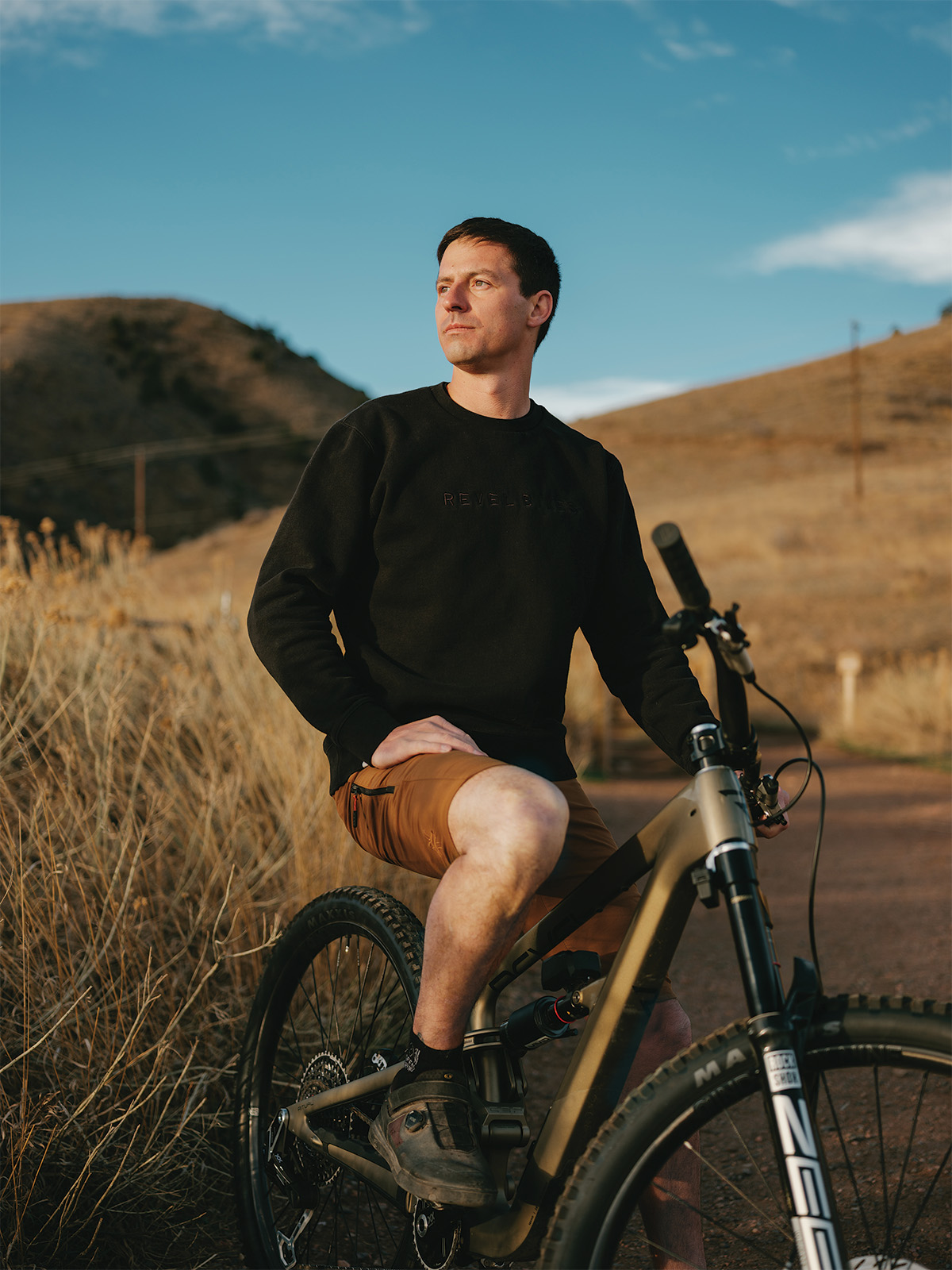 Adam Miller on a Revel Bikes bicycle at Apex Park in Jefferson County