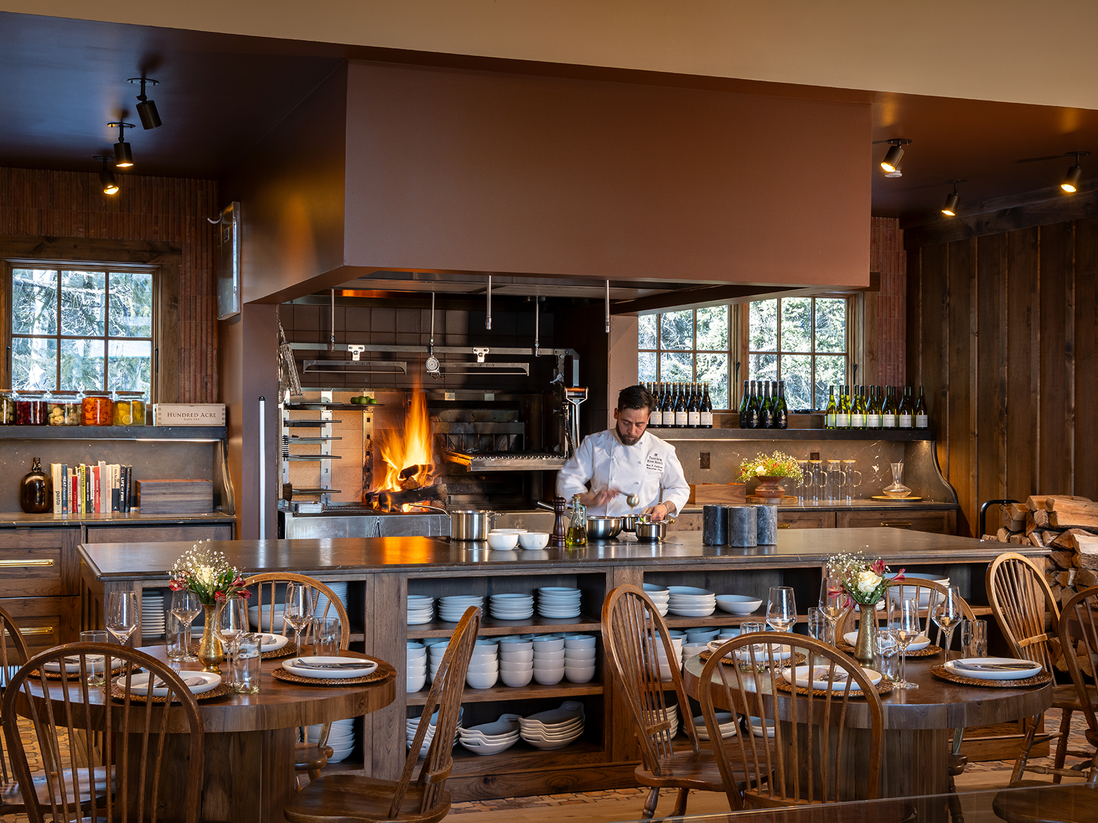 Chef Alex Calderon works in the kitchen at the lodge
