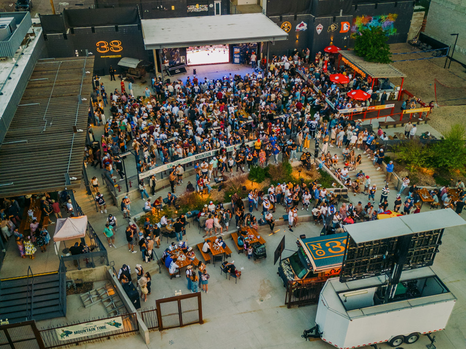 Nuggets fans fill the patio at Number 38