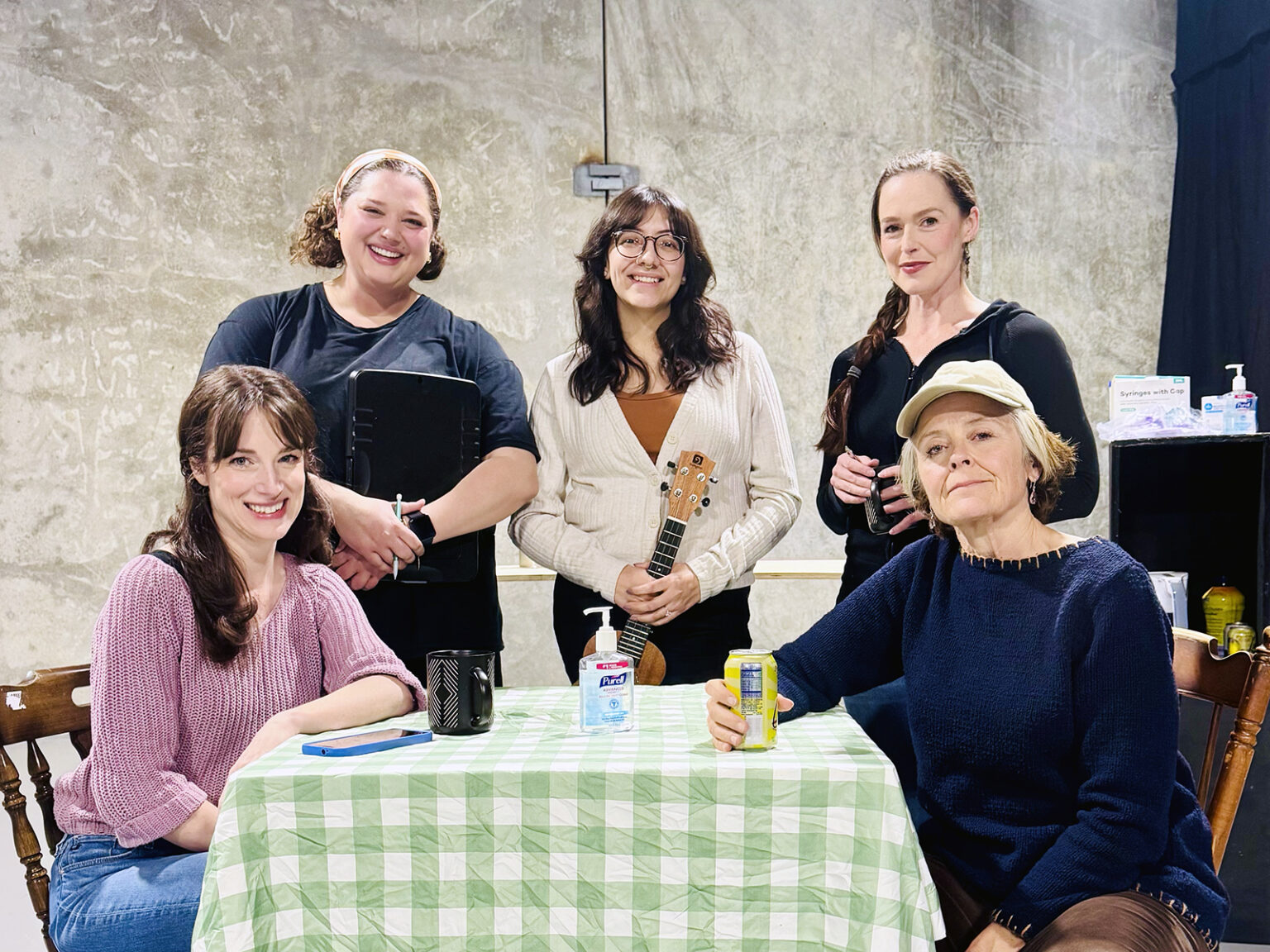 Five actors on the set of “Mary Jane”