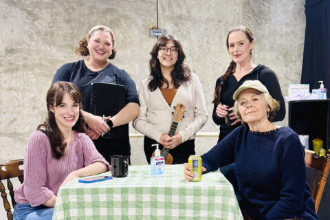 Five actors on the set of “Mary Jane”
