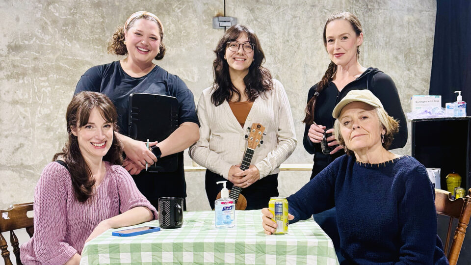 Five actors on the set of “Mary Jane”