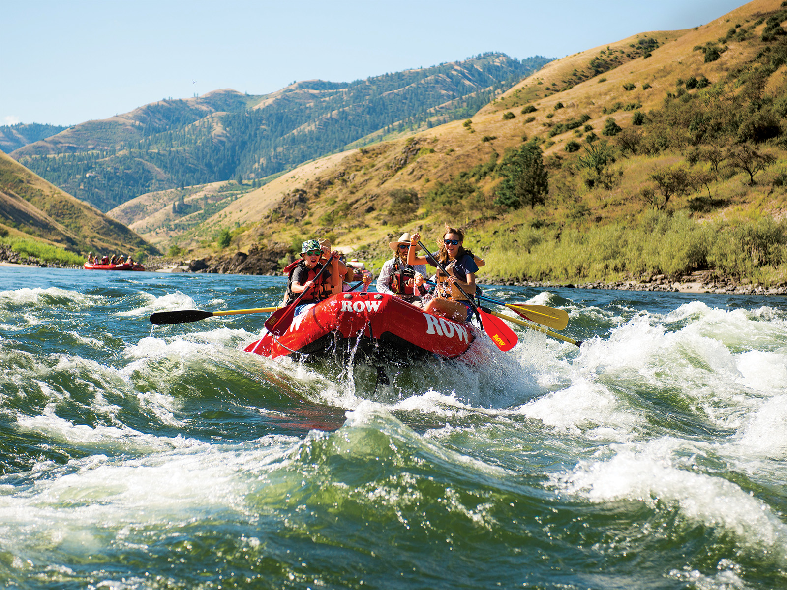 A raft on the Lower Salmon River in Idaho