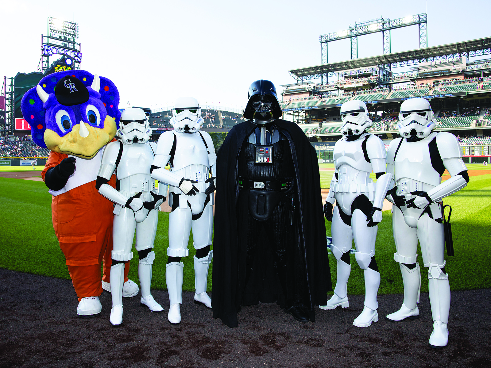 Darth Vader and Storm Troopers at a Colorado Rockies game