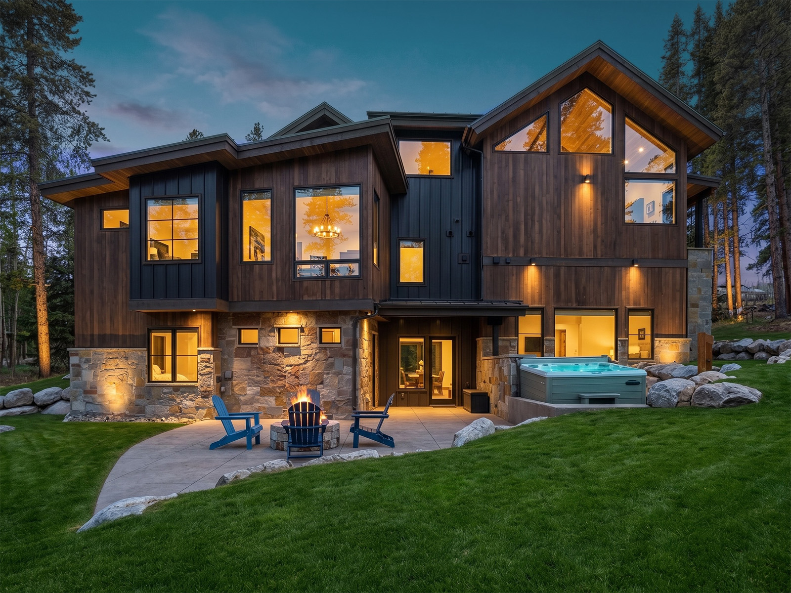 The facade of a Breckenridge mansion