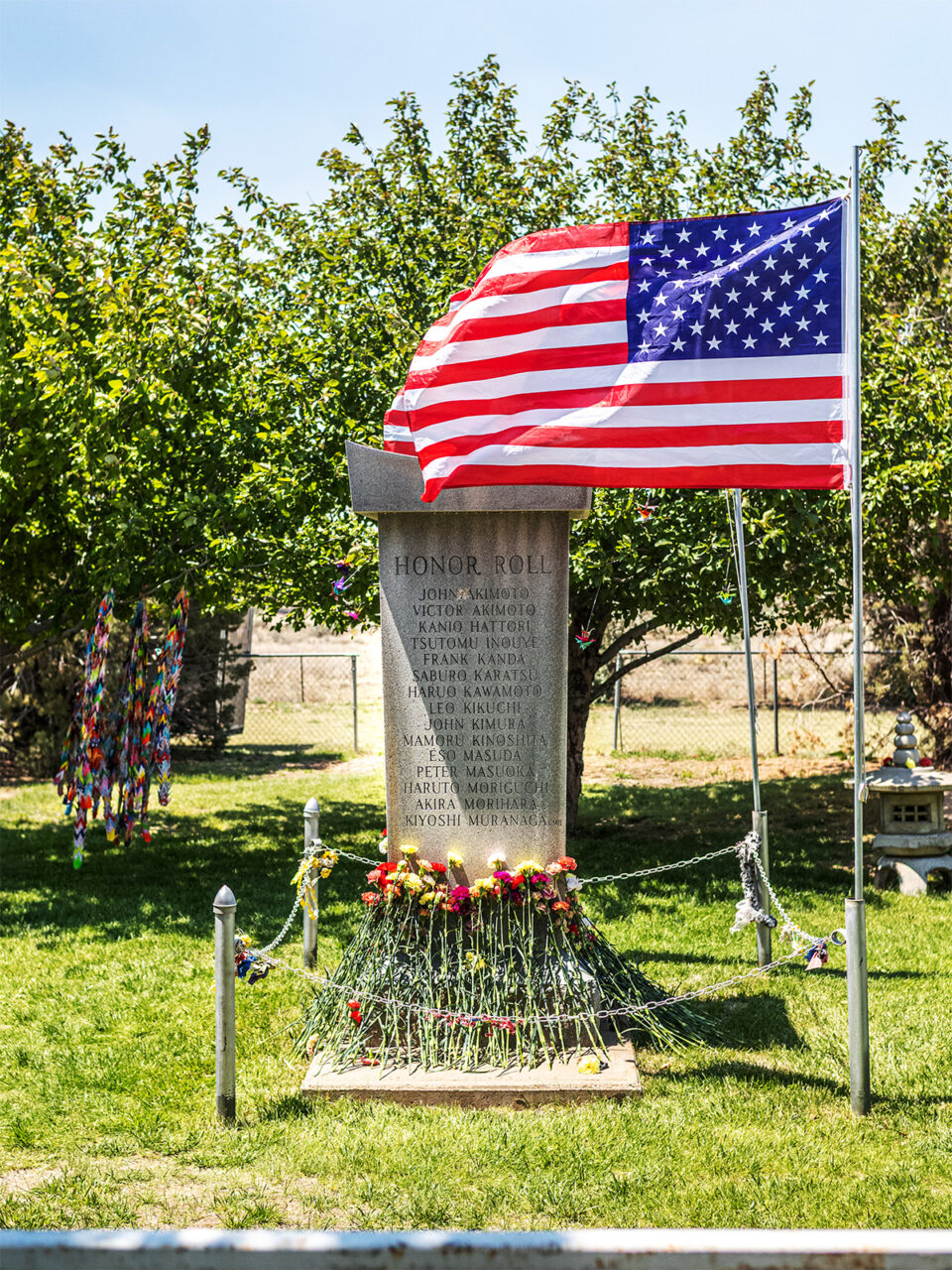 American flag at a memorial