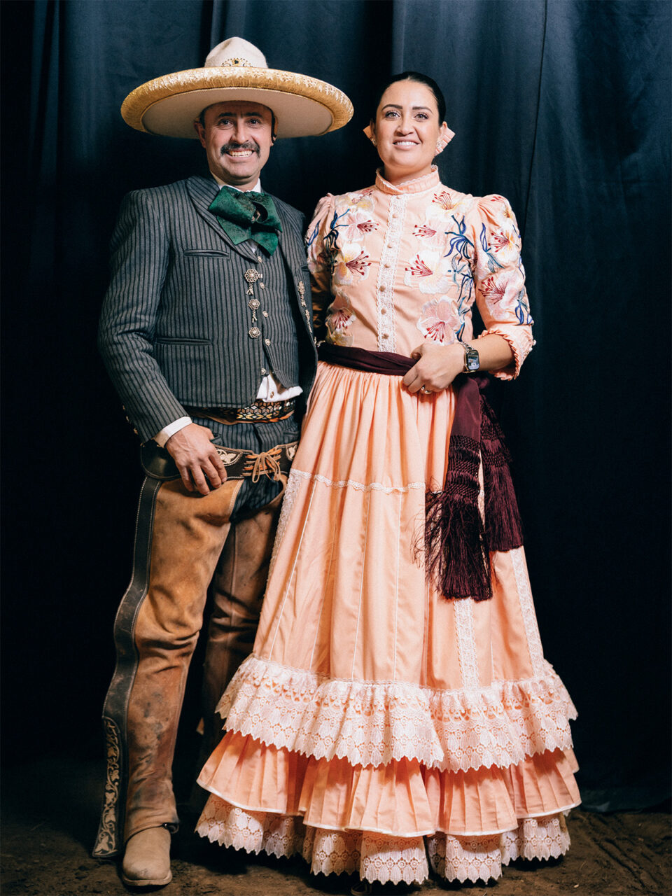 Ricardo Madera, a member of Denver-based team Charros El Centenario since 2006, and Naiomy Torres, leader of Escaramuza Charra Flor de Aguileña
