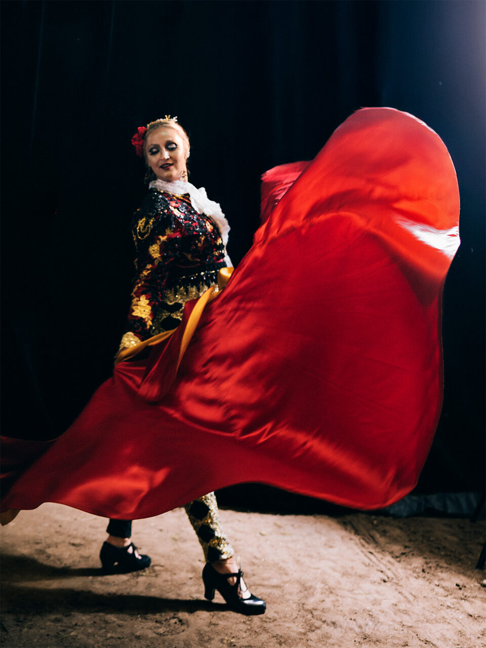 Jessica Griffith, in a Spanish flamenco dress