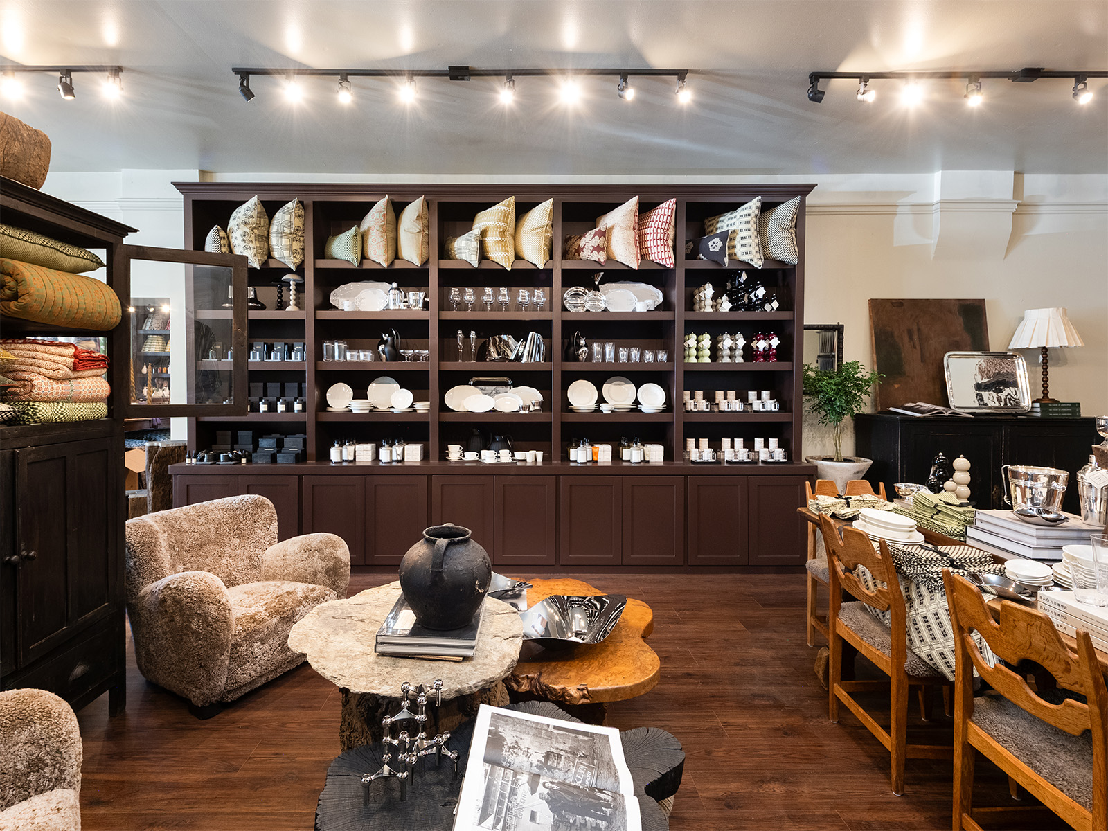 Shelves with glassware