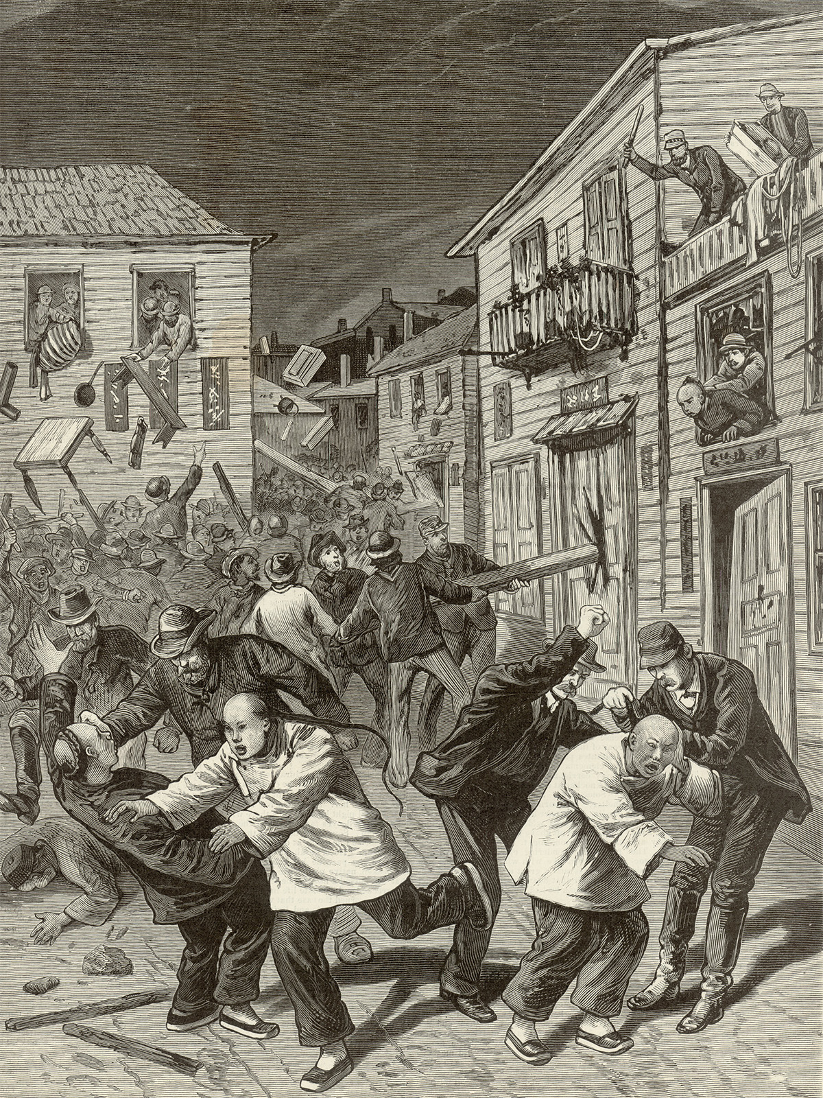 Illustration of the Denver Anti-Chinese Riot