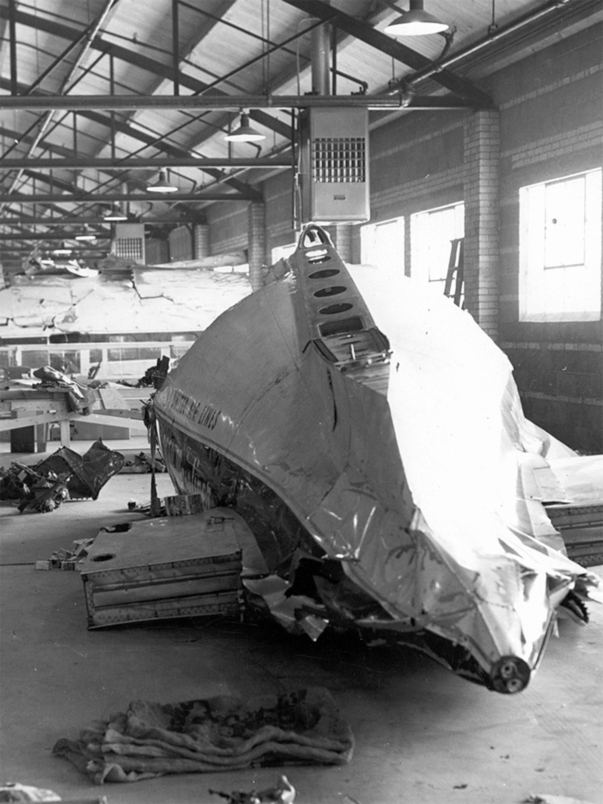 A destroyed airplane