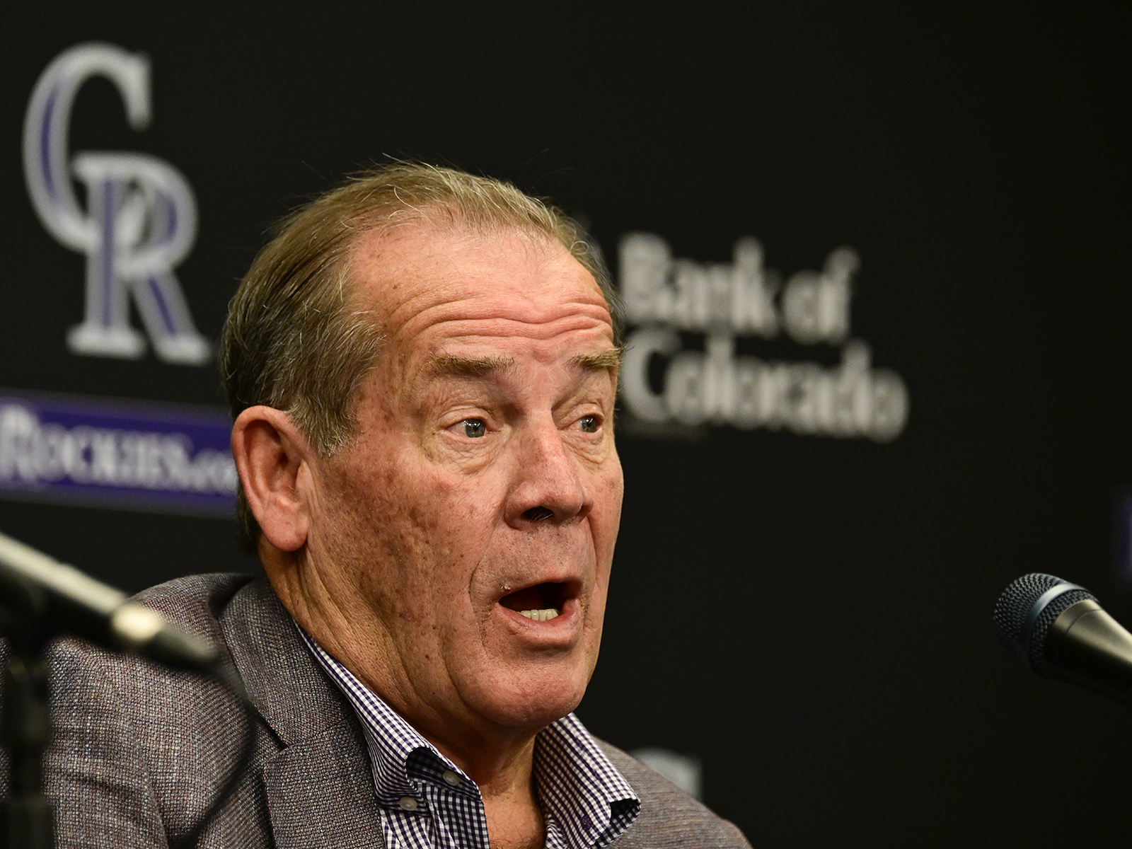 Dick Monfort at a press conference