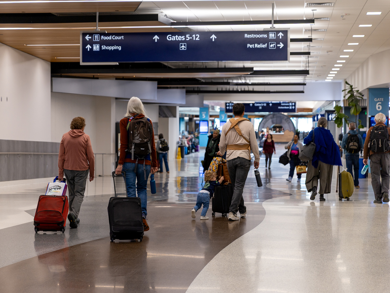 People walking through the terminal at Colorado Springs Airport
