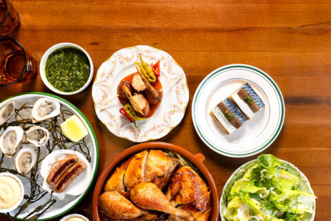 A spread of food at Heretik in Denver