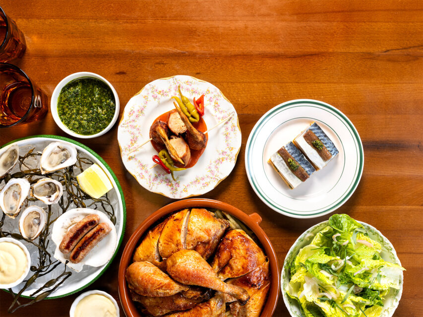 A spread of food at Heretik in Denver