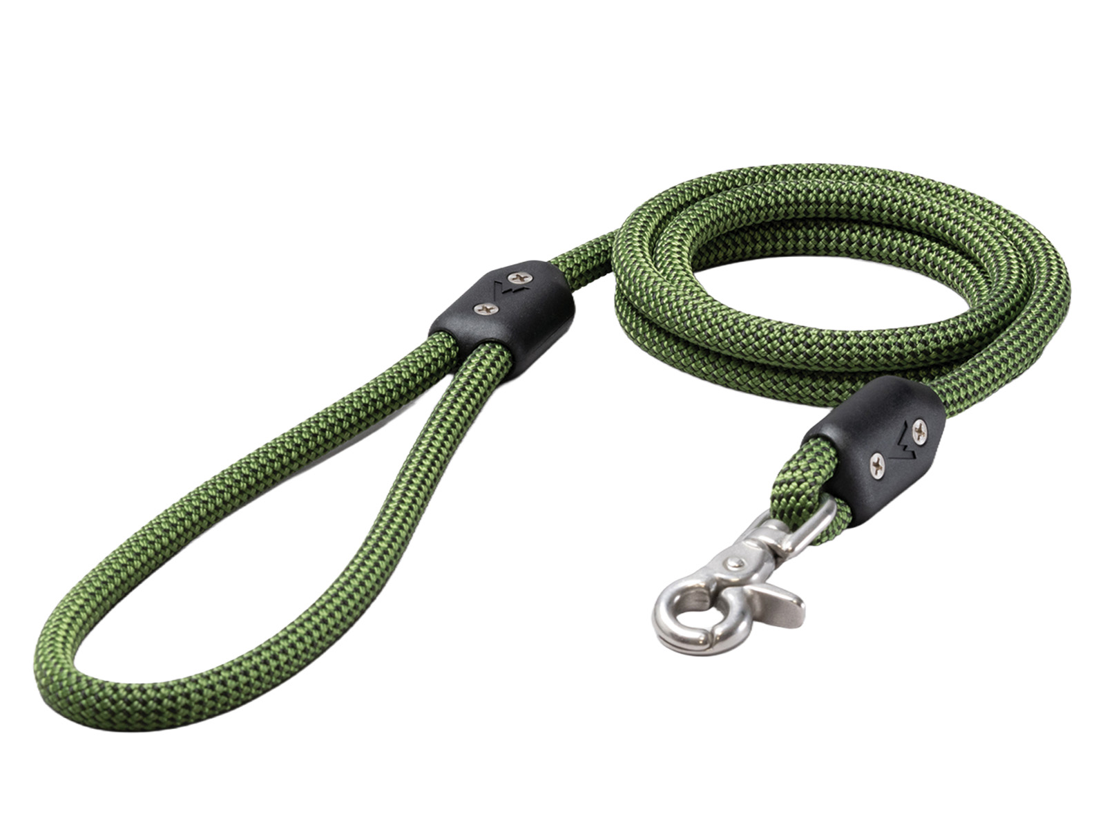 A coiled green dog leash