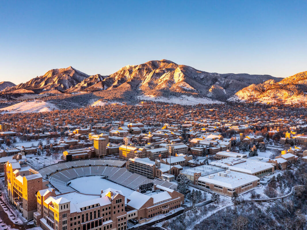 Boulder in the snow
