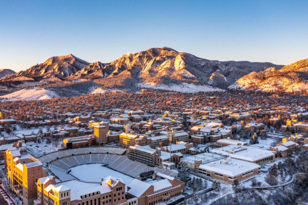 Boulder in the snow